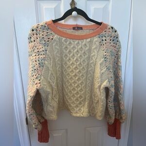 Honeybea North Star Afghan cropped sweater - OS